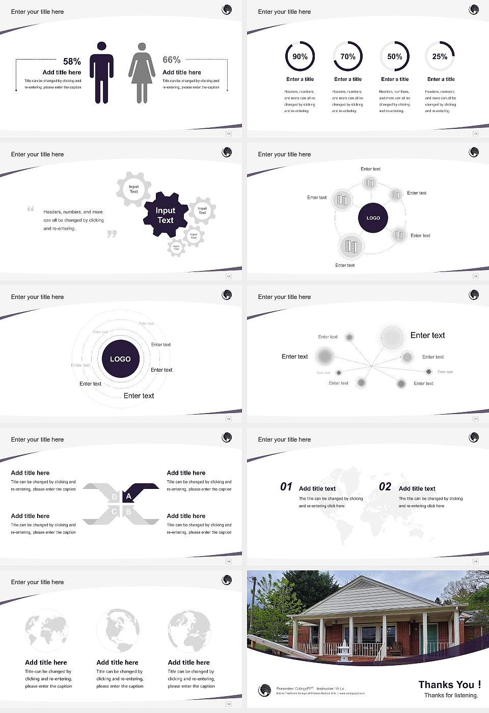 Daoist Traditions College of Chinese Medical Arts Course/Courseware Creation PPT Template16:9 ratio PPT effect preview image4
