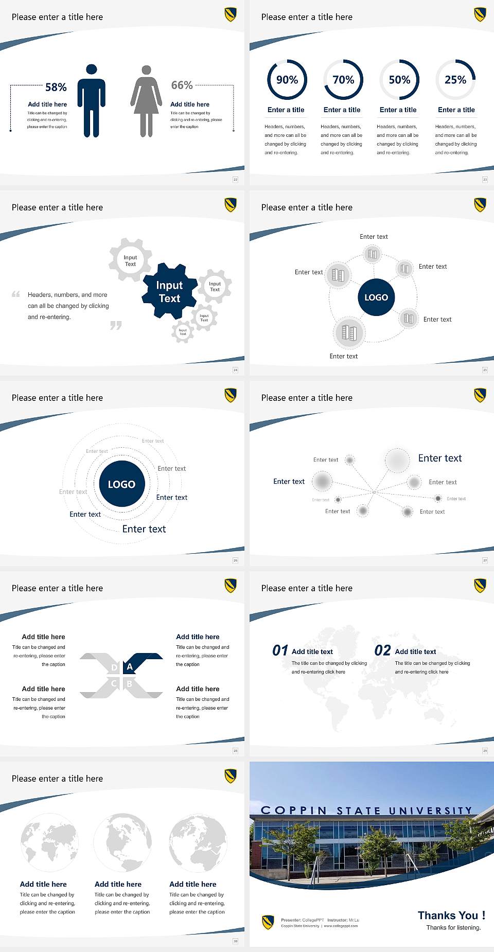 Coppin State University Course/Courseware Creation PPT Template4:3 ratio PPT effect preview image4