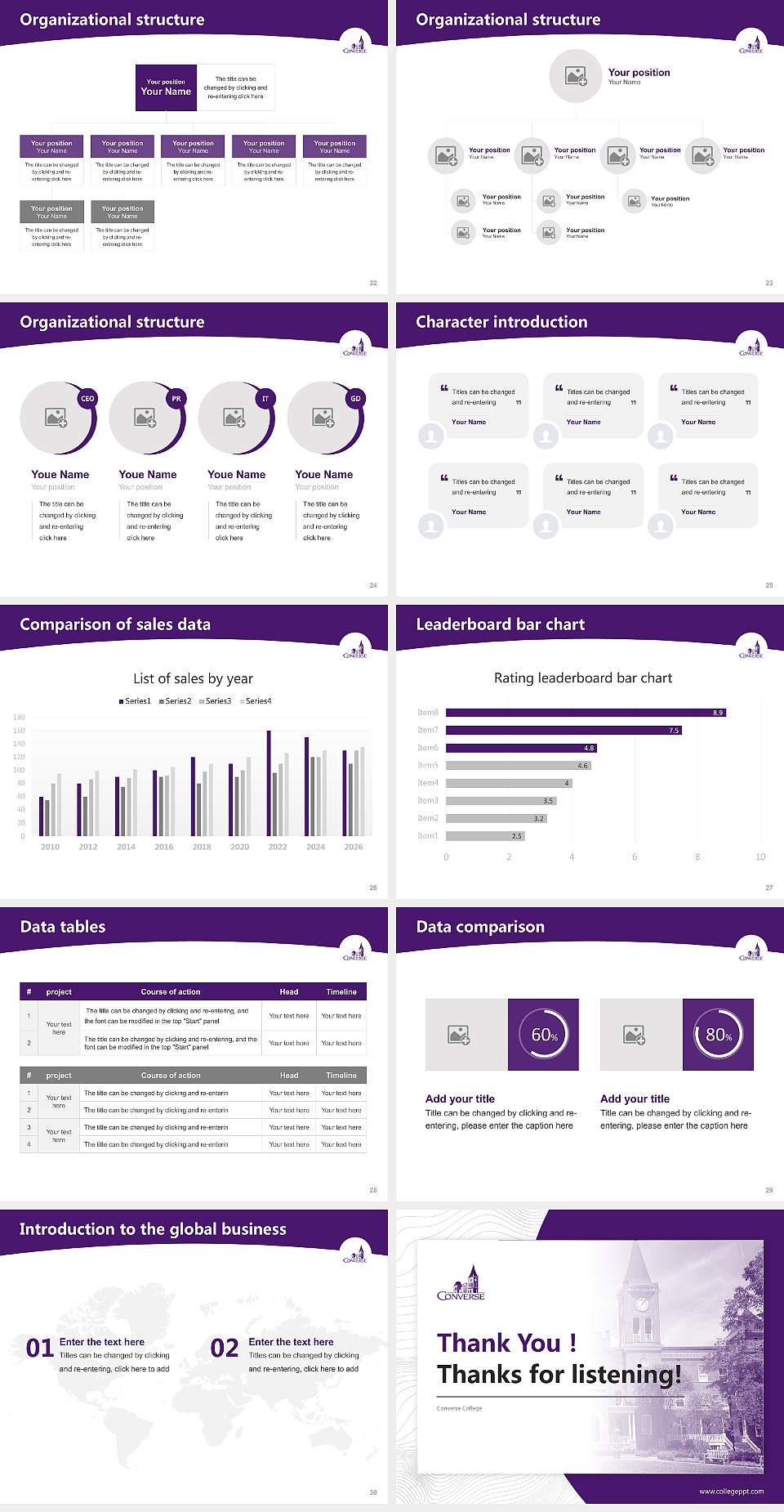 Converse College Academic Presentation/Research Findings Report PPT Template4:3 ratio PPT effect preview image4