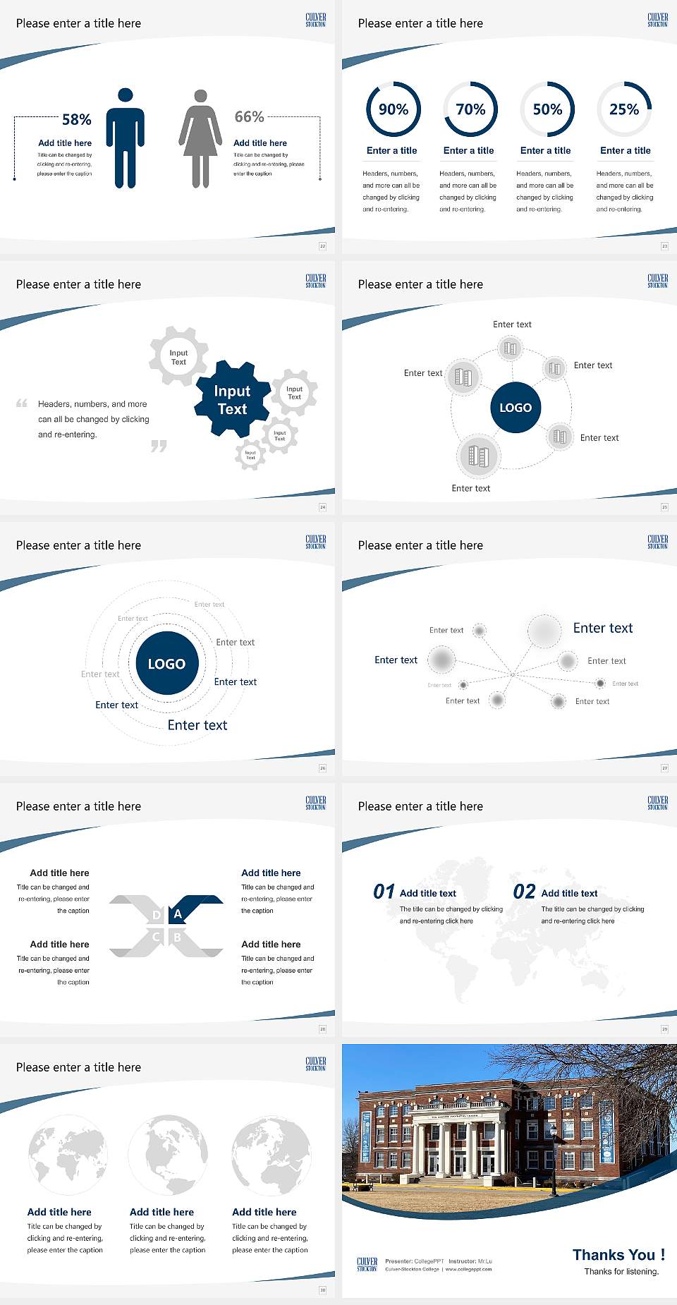Culver-Stockton College Course/Courseware Creation PPT Template4:3 ratio PPT effect preview image4