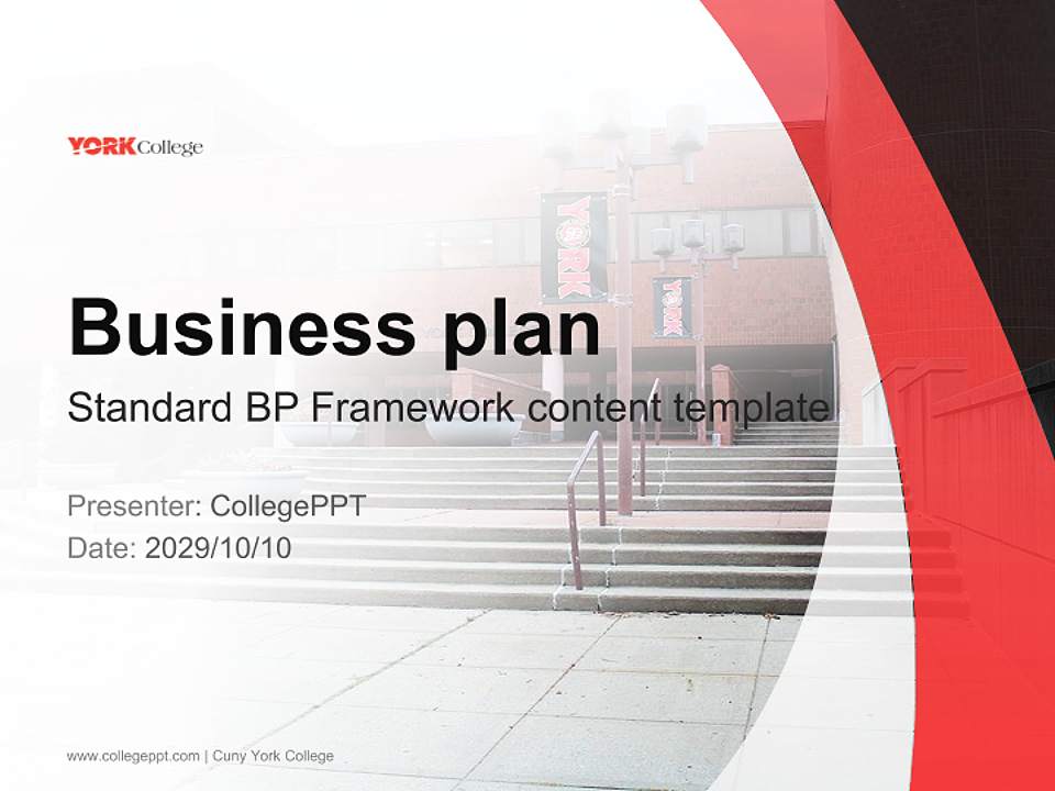 Cuny York College Competition/Entrepreneurship Contest PPT Template4:3 ratio PPT effect preview image9