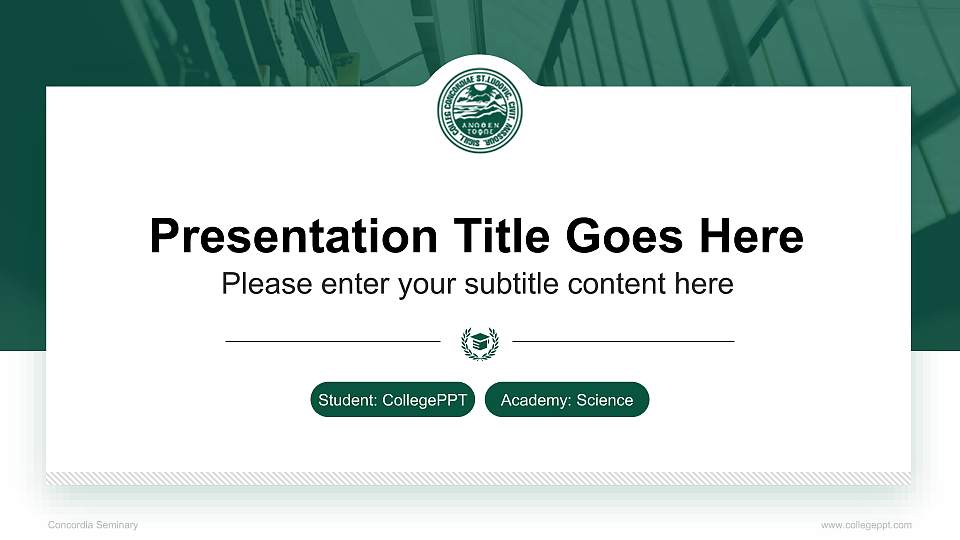 Concordia Seminary National Scholarship Defense PPT Template16:9 ratio PPT effect preview image