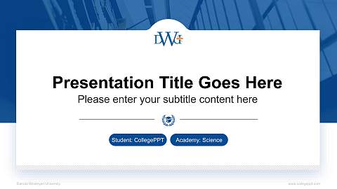 Dakota Wesleyan University National Scholarship Defense PPT Template