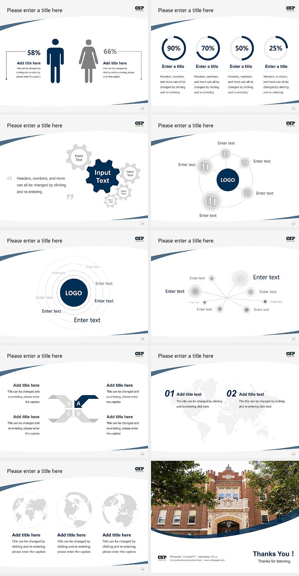 Concordia University-Saint Paul Course/Courseware Creation PPT Template4:3 ratio PPT effect preview image4