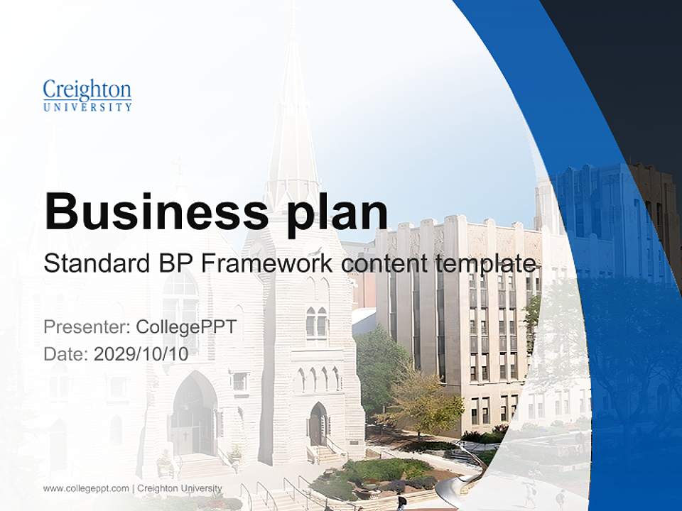 Creighton University Competition/Entrepreneurship Contest PPT Template4:3 ratio PPT effect preview image9