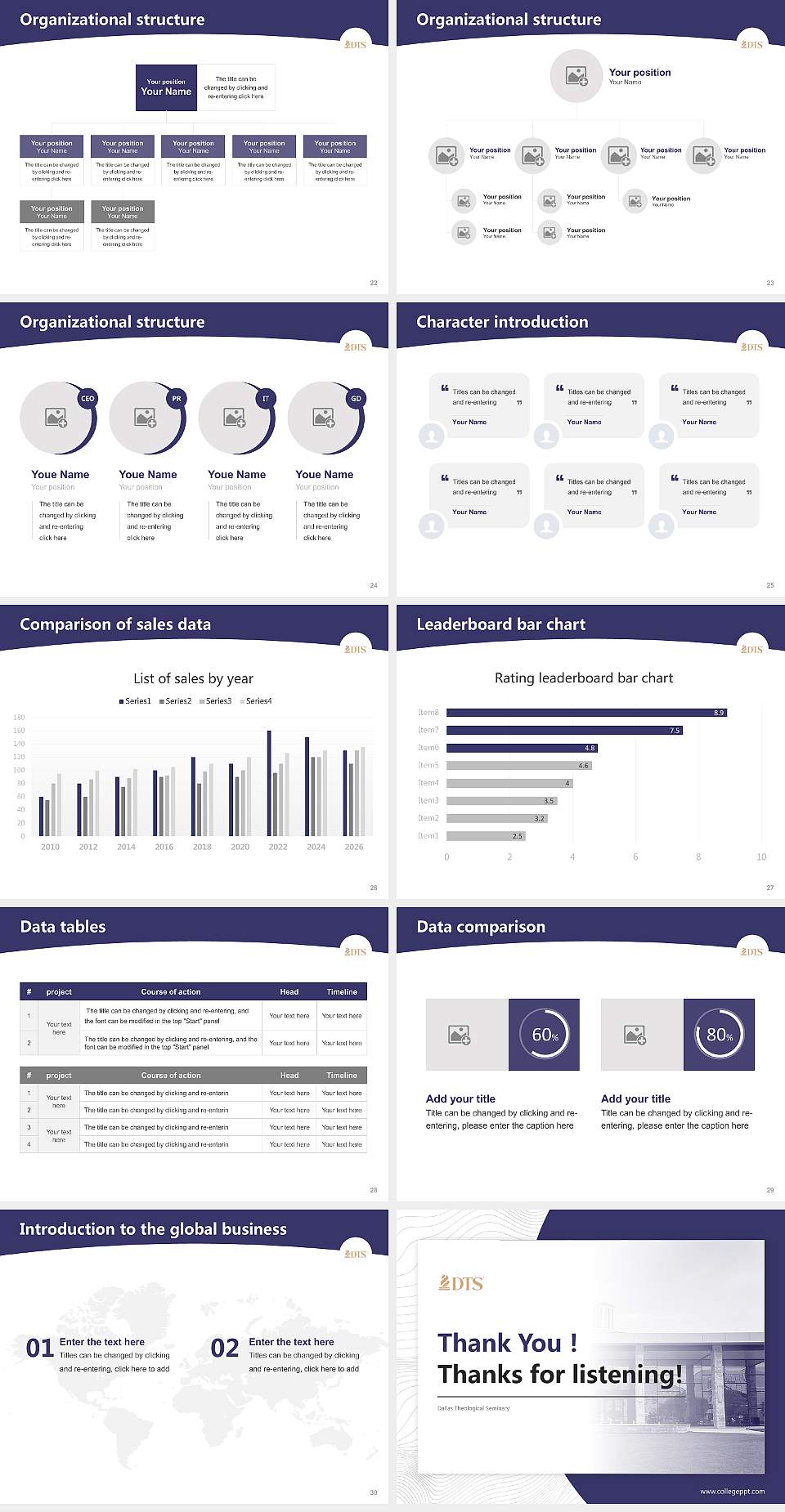 Dallas Theological Seminary Academic Presentation/Research Findings Report PPT Template4:3 ratio PPT effect preview image4