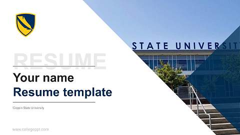 Coppin State University Resume PPT Template