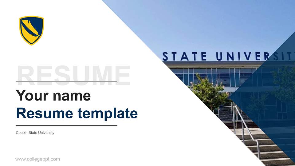 Coppin State University Resume PPT Template16:9 ratio PPT effect preview image