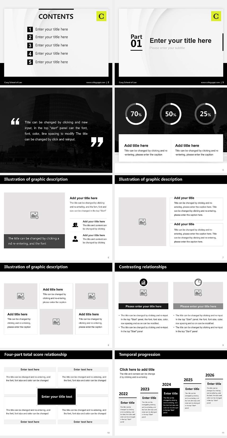 Cuny School of Law Thesis Proposal/Graduation Defense PPT Template4:3 ratio PPT effect preview image2