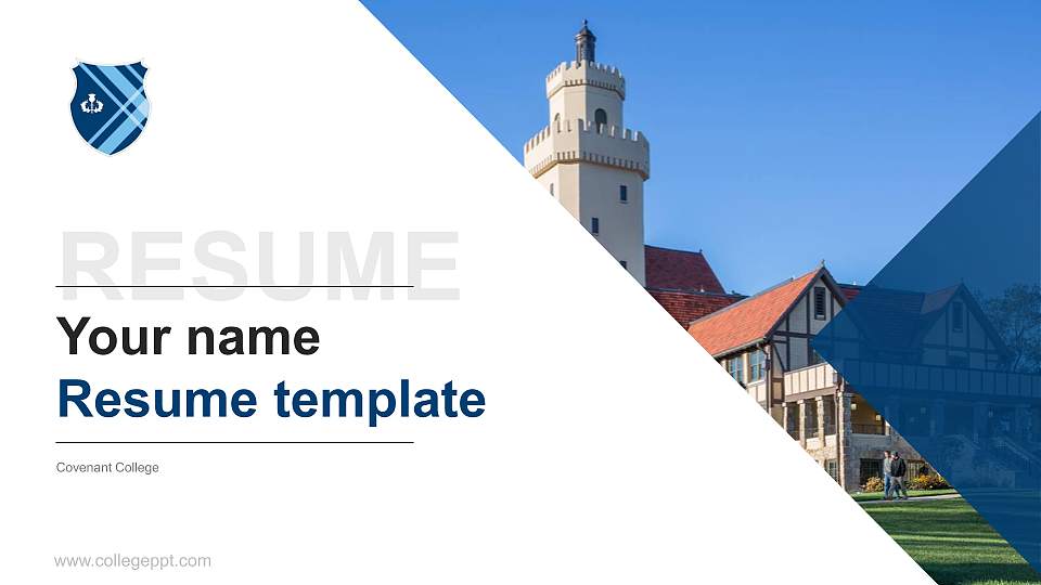 Covenant College Resume PPT Template16:9 ratio PPT effect preview image