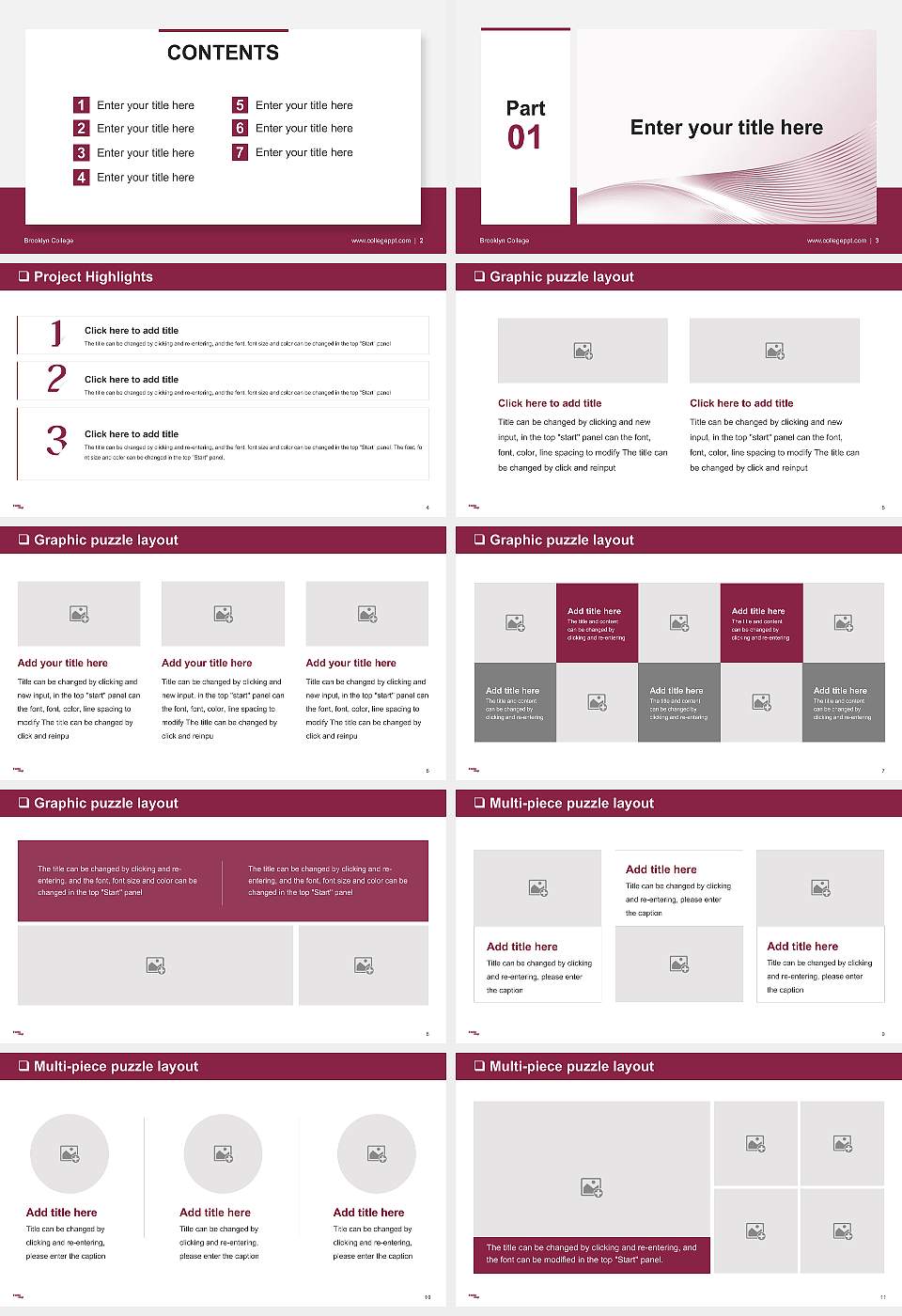 Brooklyn College General Purpose PPT Template16:9 ratio PPT effect preview image2