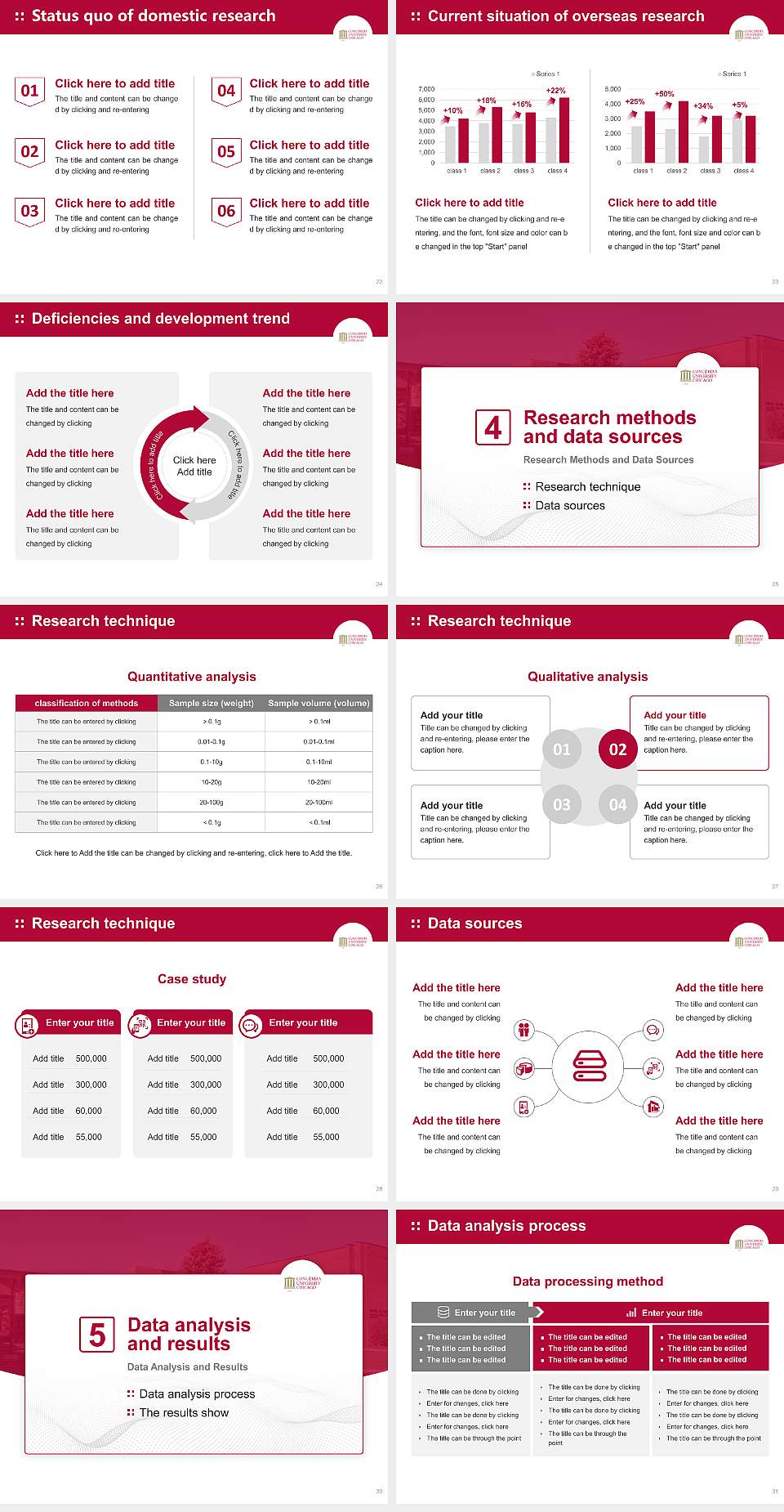 Concordia University-Chicago Graduation Thesis Defense PPT Template4:3 ratio PPT effect preview image4