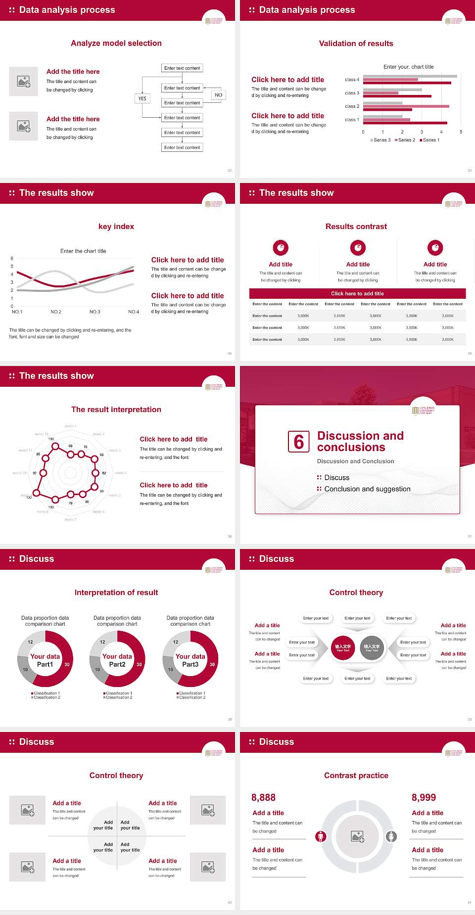 Concordia University-Chicago Graduation Thesis Defense PPT Template4:3 ratio PPT effect preview image5