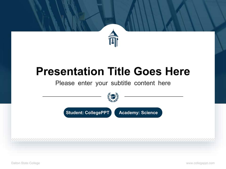 Dalton State College National Scholarship Defense PPT Template4:3 ratio PPT effect preview image4