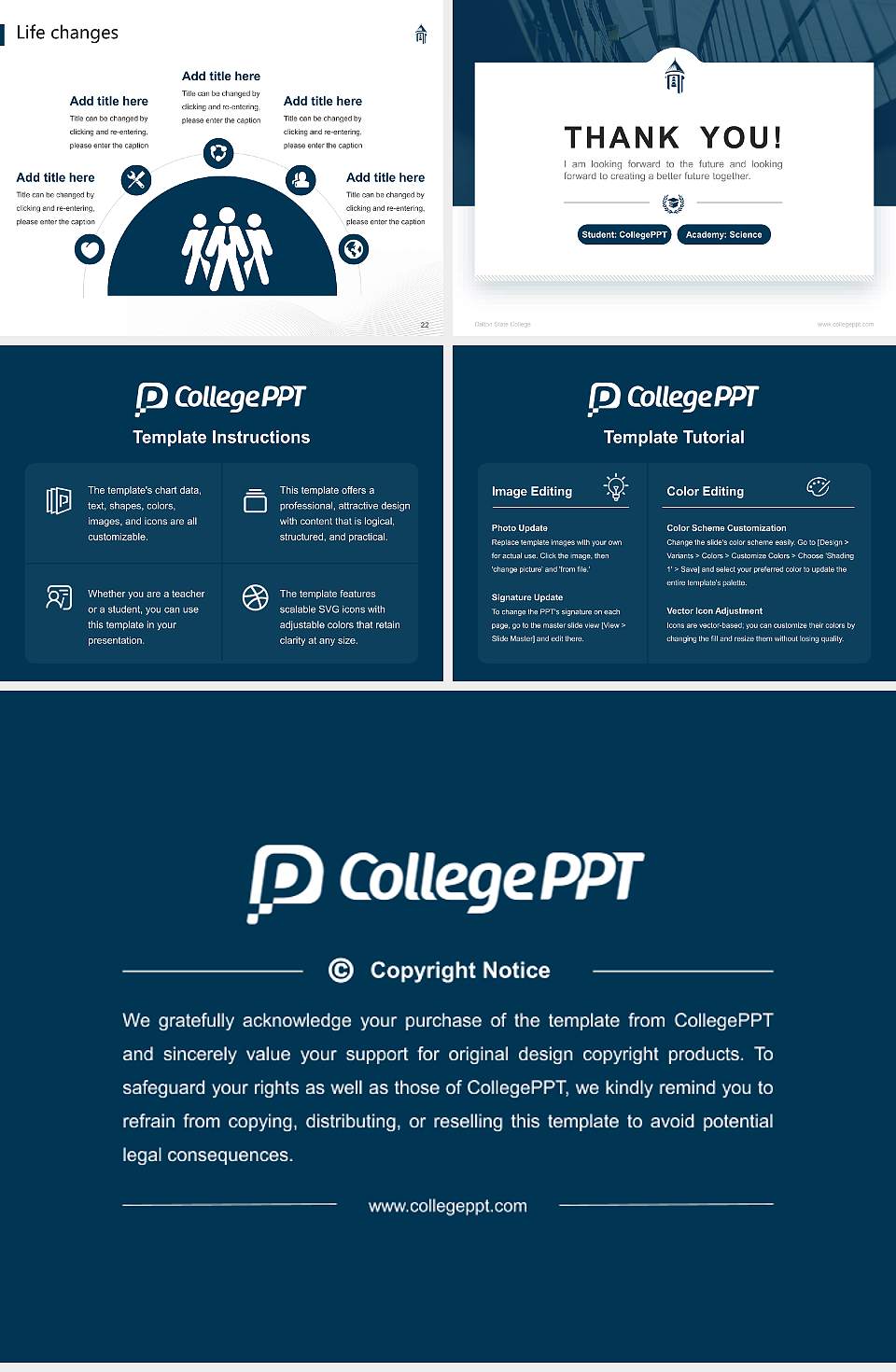 Dalton State College National Scholarship Defense PPT Template4:3 ratio PPT effect preview image4