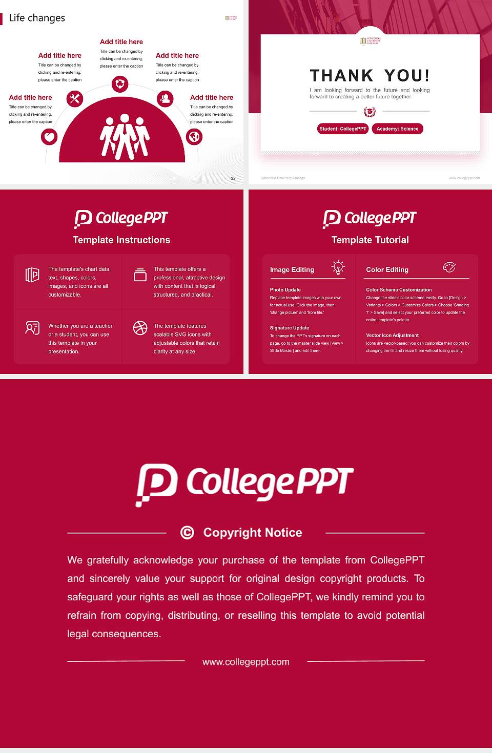 Concordia University-Chicago National Scholarship Defense PPT Template4:3 ratio PPT effect preview image4