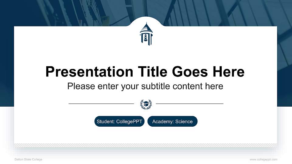 Dalton State College National Scholarship Defense PPT Template16:9 ratio PPT effect preview image