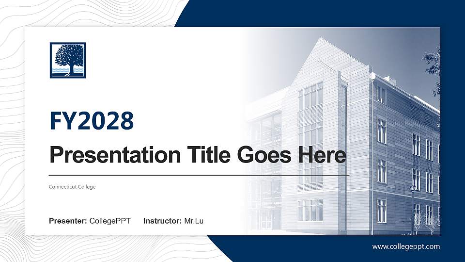 Connecticut College Academic Presentation/Research Findings Report PPT Template16:9 ratio PPT effect preview image