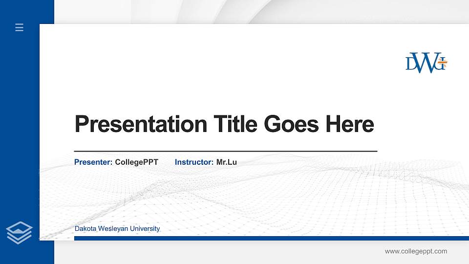 Dakota Wesleyan University Thesis Proposal/Graduation Defense PPT Template16:9 ratio PPT effect preview image