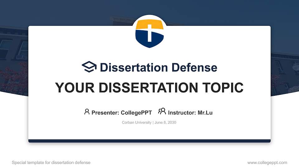 Corban University Graduation Thesis Defense PPT Template16:9 ratio PPT effect preview image