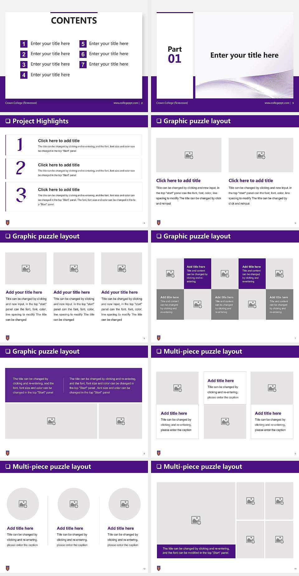 Crown College (Tennessee) General Purpose PPT Template4:3 ratio PPT effect preview image2