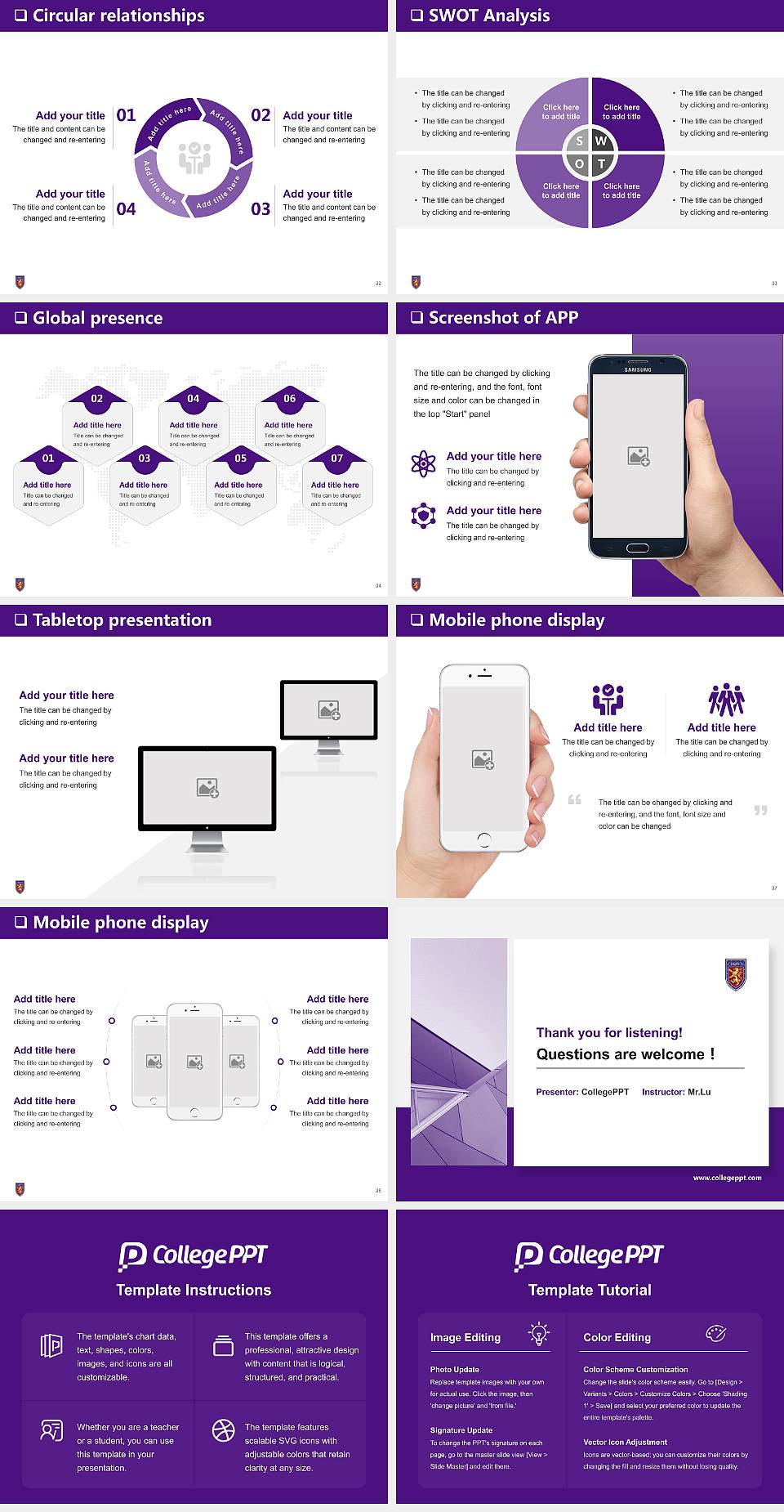 Crown College (Tennessee) General Purpose PPT Template4:3 ratio PPT effect preview image5
