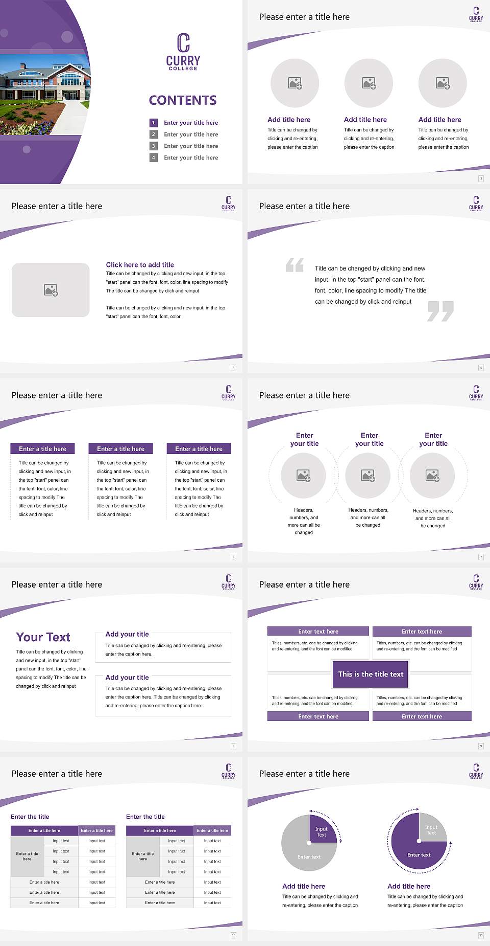 Curry College Course/Courseware Creation PPT Template4:3 ratio PPT effect preview image2