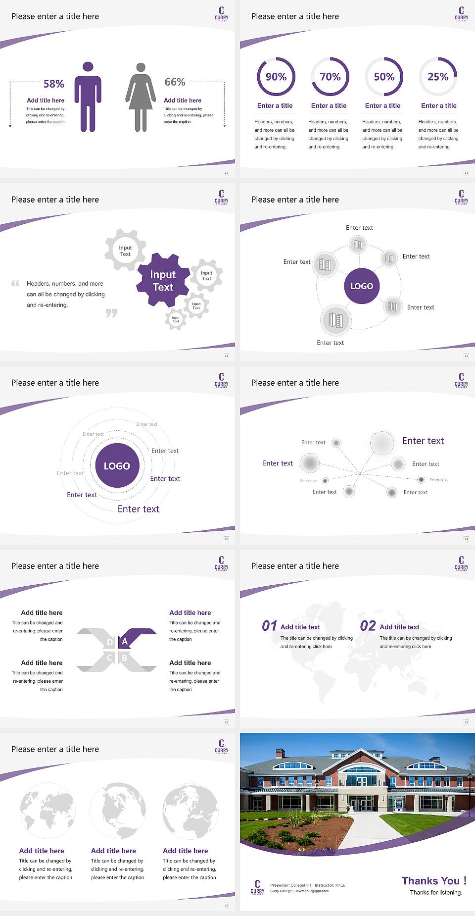 Curry College Course/Courseware Creation PPT Template4:3 ratio PPT effect preview image4