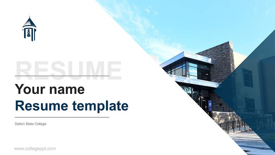 Dalton State College Resume PPT Template16:9 ratio PPT effect preview image