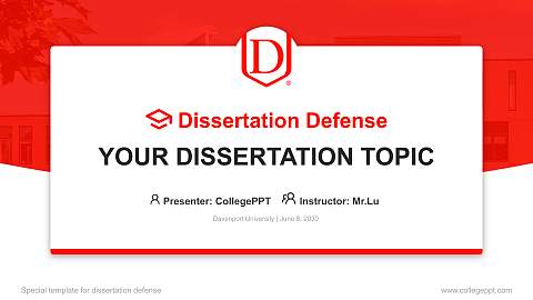 Davenport University Graduation Thesis Defense PPT Template