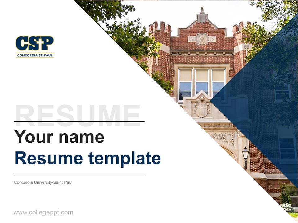 Concordia University-Saint Paul Resume PPT Template4:3 ratio PPT effect preview image5