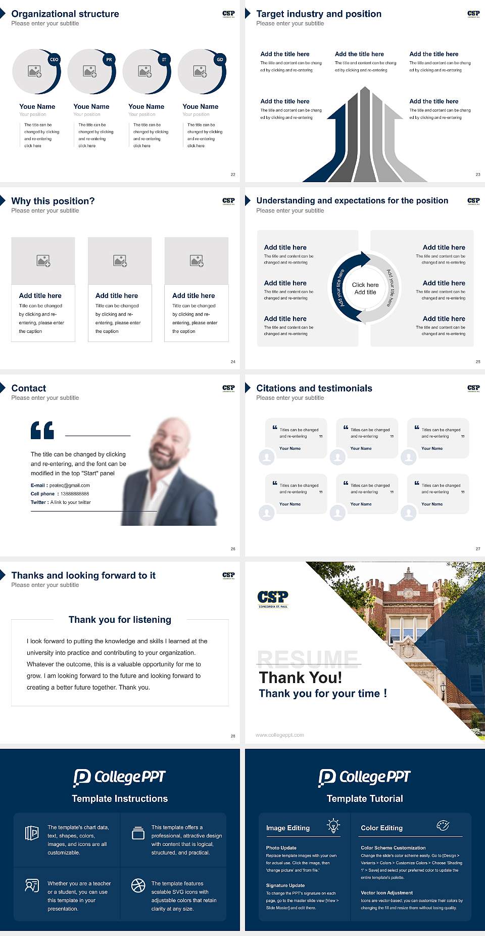 Concordia University-Saint Paul Resume PPT Template4:3 ratio PPT effect preview image4