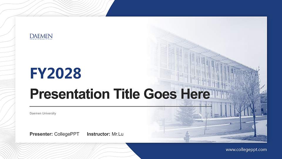 Daemen University Academic Presentation/Research Findings Report PPT Template16:9 ratio PPT effect preview image