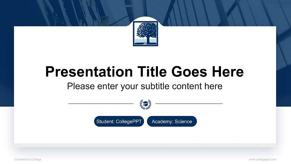 Connecticut College National Scholarship Defense PPT Template16:9 ratio PPT effect preview image