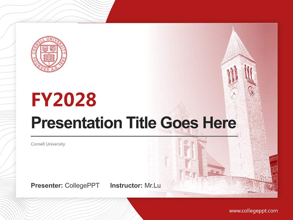 Cornell University Academic Presentation/Research Findings Report PPT Template4:3 ratio PPT effect preview image5