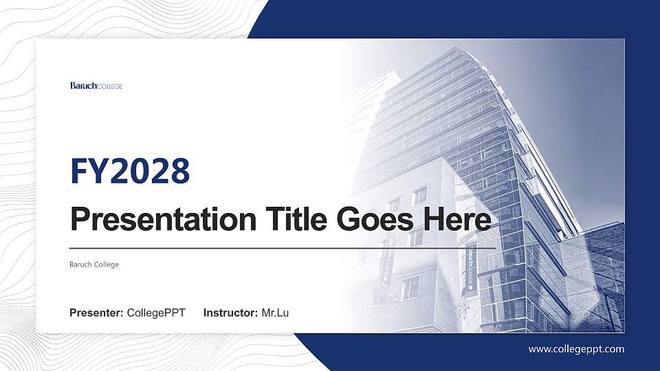 Baruch College Academic Presentation/Research Findings Report PPT Template16:9 ratio PPT effect preview image