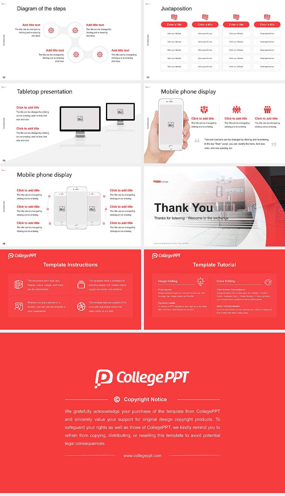 Cuny York College Competition/Entrepreneurship Contest PPT Template16:9 ratio PPT effect preview image9