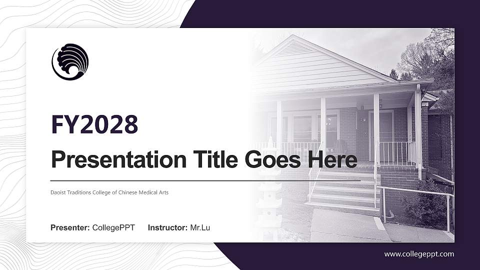 Daoist Traditions College of Chinese Medical Arts Academic Presentation/Research Findings Report PPT Template16:9 ratio PPT effect preview image