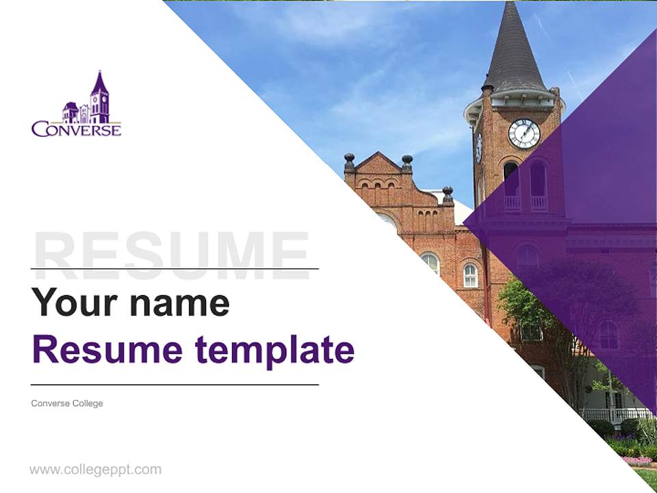 Converse College Resume PPT Template4:3 ratio PPT effect preview image5