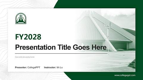 Concordia University-Irvine Academic Presentation/Research Findings Report PPT Template