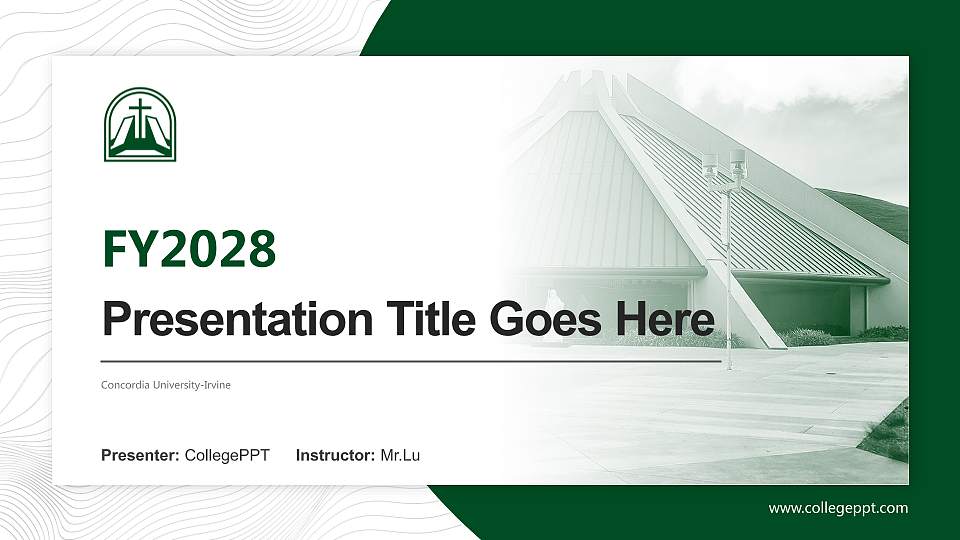 Concordia University-Irvine Academic Presentation/Research Findings Report PPT Template16:9 ratio PPT effect preview image