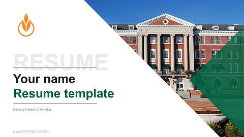 Culinary Institute of America Resume PPT Template