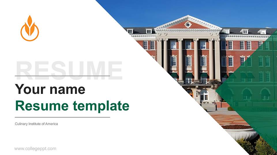 Culinary Institute of America Resume PPT Template16:9 ratio PPT effect preview image