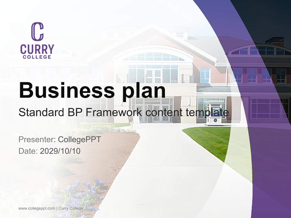 Curry College Competition/Entrepreneurship Contest PPT Template4:3 ratio PPT effect preview image9