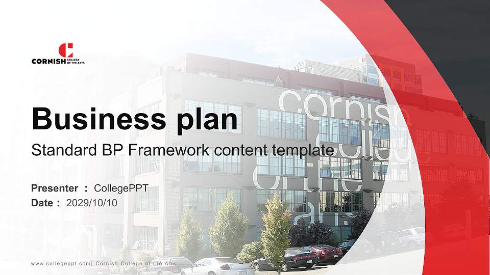 Cornish College of the Arts Competition/Entrepreneurship Contest PPT Template16:9 ratio PPT effect preview image