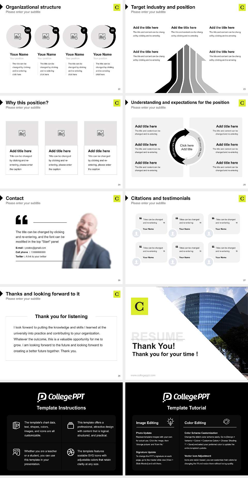 Cuny School of Law Resume PPT Template4:3 ratio PPT effect preview image4