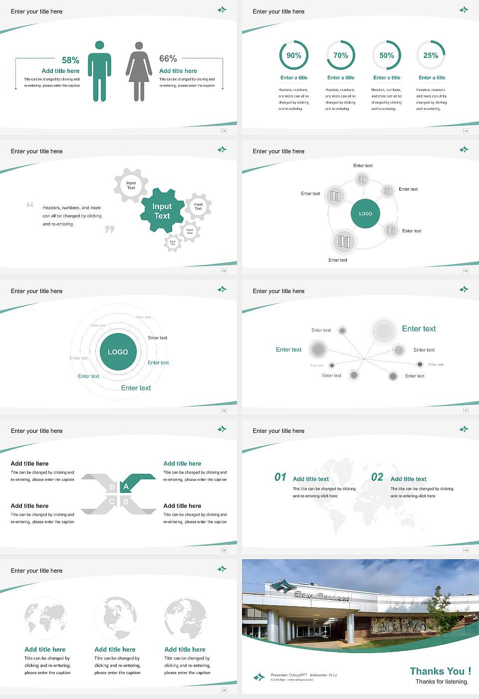Cox College Course/Courseware Creation PPT Template16:9 ratio PPT effect preview image4