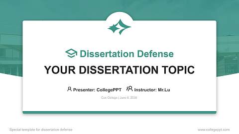 Cox College Graduation Thesis Defense PPT Template