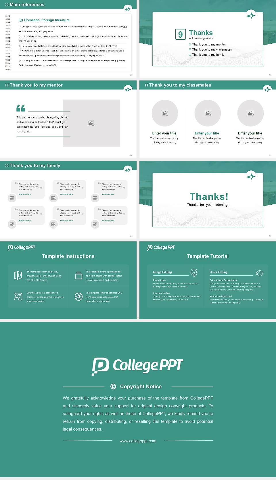 Cox College Graduation Thesis Defense PPT Template16:9 ratio PPT effect preview image7
