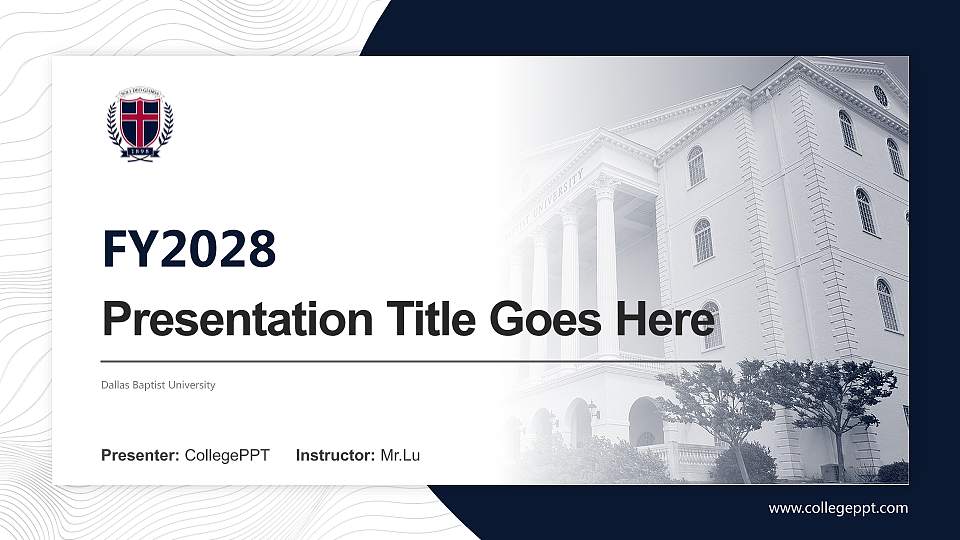 Dallas Baptist University Academic Presentation/Research Findings Report PPT Template16:9 ratio PPT effect preview image